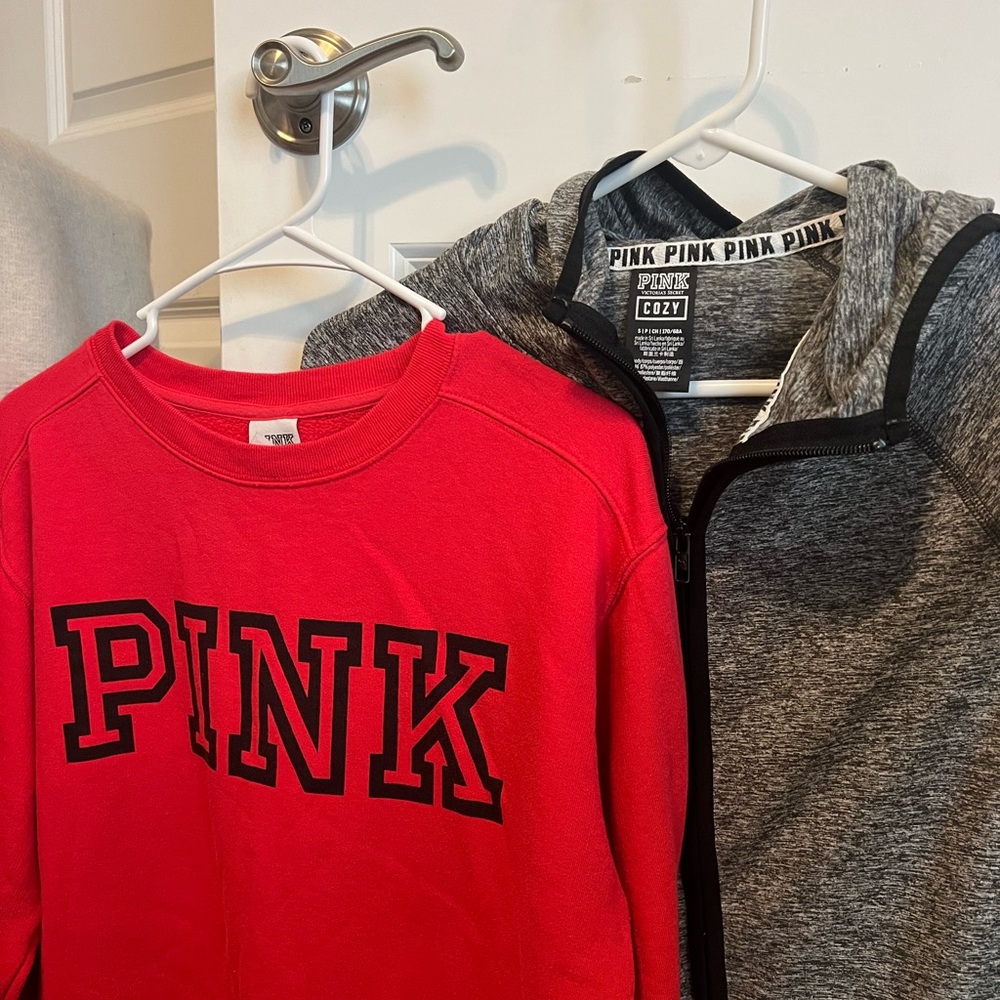 pink sweatshirt and jacket size small-sold together